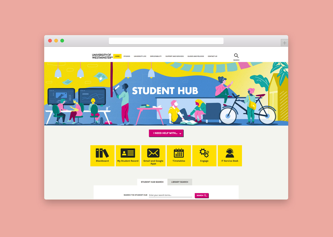 Illustrating an online Student Hub